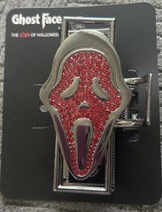 Scream Ghost Face Red Pave Hair Claw Clip
