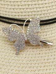 Women’s Fashion Hair Style 1 Rhinestone Butterfly Decorative Hairpin