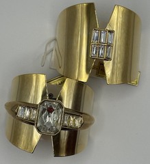 Kenneth Jay Lane Art Deco Prom Notch Hair Clip Barrette Saks Riviera France NWT