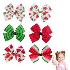 6 PACK Watermelon Bow Hair Clips Fruit Accessories for Women Girls Hair
