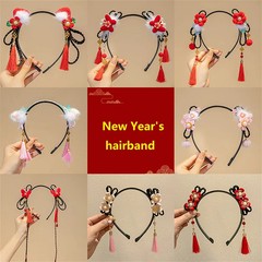 Braided Wig Tassel Hair Hoop Floral Hanfu Style Hair Clips Hair Accessories