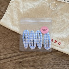 4pcs Academia Hair Clips for Children Cute Polka Dot & Plaid BB Clips Y2K School