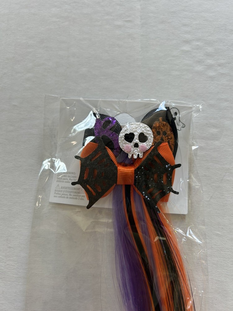 Halloween Faux Fake Hair Clips Bat Ghost Boo Pumpkin Claire New Sparkly