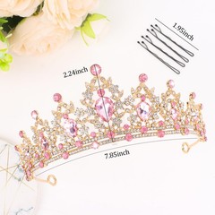 Pink Crown Crystal Tiaras for Women Princess Crown Pink Tiara for Birthday We…