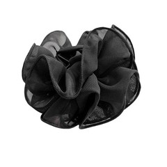 Black Large Chiffon Claw Clip Hair Bow Size 1 Count (Pack of 1),