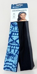 Gaiam Evolve Yoga Headbands 2-Pack Stay Put Grip One Size Tie Dye Black Gray NWT