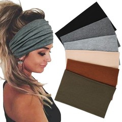 Sefiinh Wide Headbands For Women Stretch 1 Count (Pack of 6), Solid 1