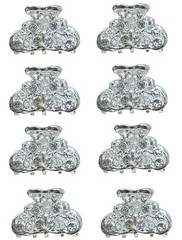 JCGY Set of 8 Mini Hair Claws Sparkly Crystals Bridal HairClaw for Bride 6-1-8