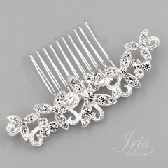 Bridal Hair Comb Clear Crystal Headpiece Wedding Hair Accessories 05320 Silver