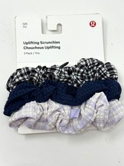 Lululemon Uplifting Scrunchies 3 Pack Hair Ties Black Blue Lavendar One Size