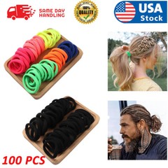 Lots 100PCS Think Hair Ties Small Seamless Hair Bands Elastic Ponytail Holders