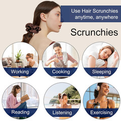 16 Scrunchies for Women – Satin Hair Ties and Bands, Big Ponytail Holders for Th