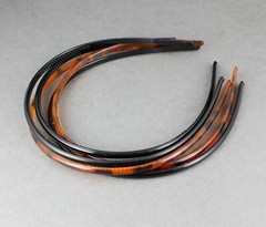Black Brown 5 skinny set headbands pack plastic thin skinny narrow grip teeth