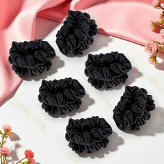 Cotton Fabric Jet Black Elastic and Stretchable Soft and Comfortable Hair Rubber