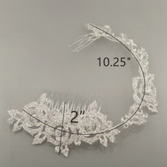 Bridal Hair Comb Crystal Rose Headpiece Wedding Accessories Silver Headband 0190