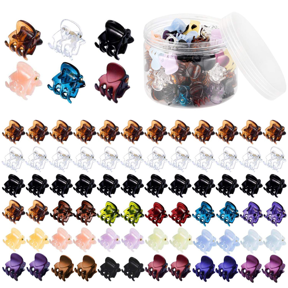 Mini Hair Claw Clips for Girls and Women, 72 Pcs Small Hair Clips Pins Clamps N
