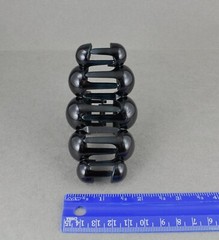 Black hair clip plastic 3.75″ long big barrette claw clamp circle ball bead