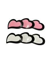 NEW hair accessories white black pink hearts retro vintage clips set of 2