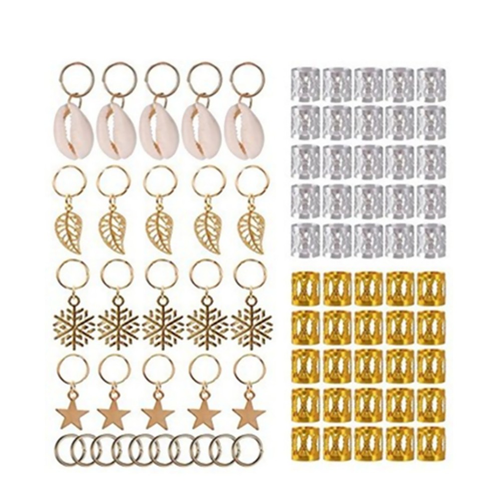 80Pcs Hair Jewelry Braid Ring Cuff Decor Pendants Dreadlocks Beads Accessories n