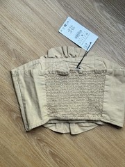 Zara Beige Fabric Flower Top Women