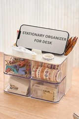 UFORU Hair Accessories Organizer with Brush Holder, 2Layer, White-2Layer