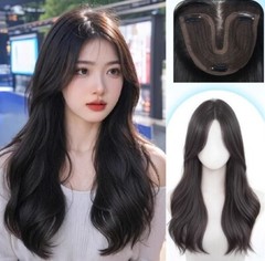 6.3″x6.3″Front Lace Natural Wavy Synthetic Hair Topper for Women Clip in 22″