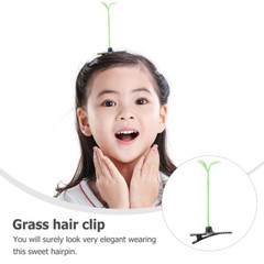 50PCS Grass Funny Sprouts Trendy Bean Hairpins Hair Clips Grass Hairpin for Kids