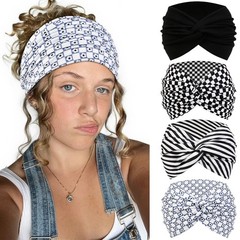 7 Inches Extra Wide Headbands for Women, 4 Packs Boho Large Turban Head Bands…