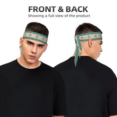 Native Indian Western Tribal Tie Headband, Breathable Sweatband, Non-slip Fab…