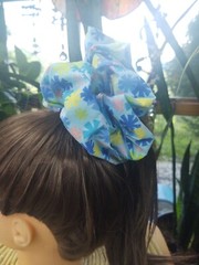 Blue Pinwheel Polyester Cotton Blend Size XXL Scrunchie 7″ Scrunchie Handcrafted
