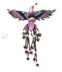 Fancy Fringe Beaded Hummingbird Barrette 4″ w/ French Clip closure #60