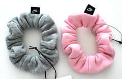Nike Club Fleece Gathered Ponytail Hair Tie 2 Pack DK Grey Heather/Med Soft Pink