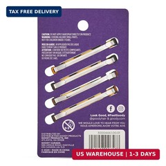 Goody Stay Tight Hair Barrettes, 4 Ct, Mock Tort, SlideProof Flat Clips, Comfort