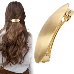3inch Oval Hair Barrette Vintage Metal Large Hair Clip Gold French Wedding Prom