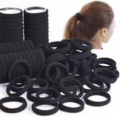 200PCS Black Hair Ties for Women Girls Seamless Thick Hair Band Elastic Hair Tie