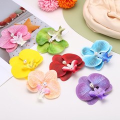 Orchid Flower Hair Clips (3.5 Inch) 3Pcs, Hair Flowers for Women, Light Blue