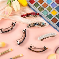 6 Pcs Hair Barrettes for Women Girls, French Flat 6 Count (Pack of 1), 1
