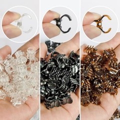 100 Pack 1cm Mini Hair Claw Clips – tiny hair clips – Black, Brown, White