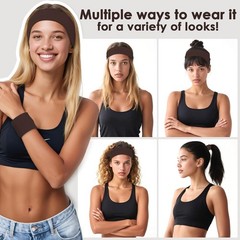 Headbands for Women, 8 Pack Soft Cotton Stretchy Non Slip Hair Bands for Sports