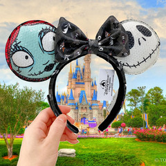 Disney- Parks Collection Mickey Minnie Mouse Ears Headband Sequined Party Gift