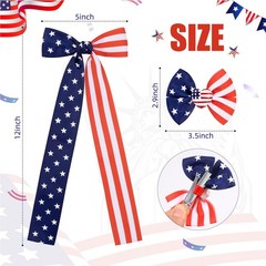 4 PCS 4th of July Hair Bows, Patriotic Hair Bow for Independence Day, Girls a…