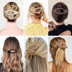 CHANDAT Flat Hair Clip 6 pcs Lay Down Claw Clips 1 Count (Pack of 6), Brown