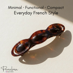 Parcelona French Scalloped Oval Barrette 4.75″ Tortoise Shell Non-Slip Hair Clip