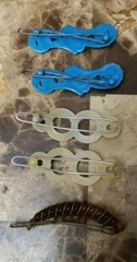 Vintage 1950’s Hair Clip Barrette Lot Of 5 Blue Cream Brown