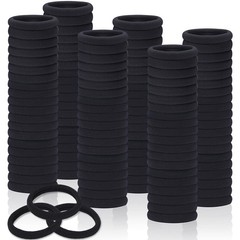 150PCS Seamless Black Hair Ties for Thick & Thin Hair, Ponytail Holders Women