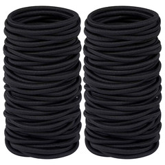 10/50Pcs 4Mm Mix Color Black No Damage Elastics Hair Ties Bands Leagues Pony Tai