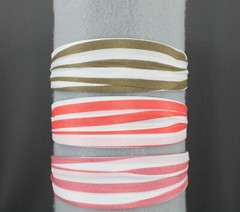 Coral White fabric headband 1 5/8″ wide hair band accessory scrunched fabric