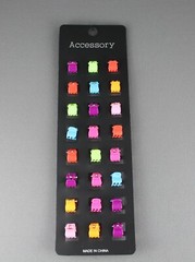 Set Pack 24 multi color small tiny hair clips alligator claw clamp clip