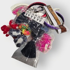 NEW Vintage Lot of 25- Hair Accessories Hair Bands Barrettes Clips Scrunchies 07