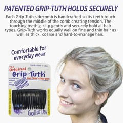 Good Hair Days Grip Tuth Hair Combs, Set of 2, Clear, 1.5 Wide